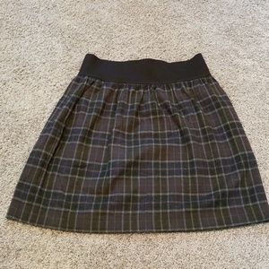 Plaid Wool Theory Skirt